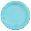 Exquisite Party Solids Light Blue Plastic Plates For Party Supplies 7" Light Blue Disposable Plates Heavy Duty 50 Pcs Plastic Dinnerware Sets Heavy Duty 350 GSM Disposable Dinnerware Set