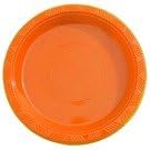 Exquisite Party Solids Orange Plastic Plates For Party Supplies 9" Orange Disposable Plates Heavy Duty 50 Pcs Plastic Dinnerware Sets Heavy Duty 350 GSM Disposable Dinnerware Set