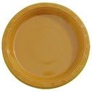 Exquisite Party Solids Gold Plastic Plates For Party Supplies 9" Gold Disposable Plates Heavy Duty 50 Pcs Plastic Dinnerware Sets Heavy Duty 350 GSM Disposable Dinnerware Set