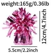 Balloon weights, 12 pieces, aluminum foil, suitable for birthday parties, gatherings, weddings, dinners and other occasions, weight 0.36bl (Pink)