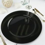 Efavormart 6 Pack | 13" Black Round Acrylic Plastic Charger Plates, Dinner Party Table Decor