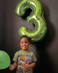 Light Green 3 Balloon, Number Balloons 40 Inch, 3rd Birthday Decorations for Kids Girls Women Party Supplies for Party Decorations, Number 3 Balloon