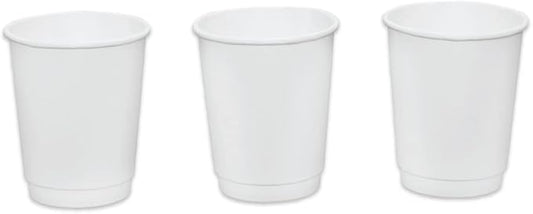 Insulated Paper Cups for Coffee & Tea Made in USA | Recyclable Double Wall Disposable To-Go Cups for Hot Beverages | Sturdy, Food Safe, and Eco-Friendly Hot Cups (8 oz, 500 Count)