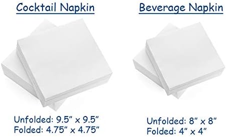 AMERICAN HOMESTEAD Cocktail Napkins - Premium 4.75"x4.75" Disposable Linen-Like Beverage Napkins - Bulk Square Party Bar Serviettes for Weddings, Parties, Events, and Daily Use - 100 Count - Sea Blue