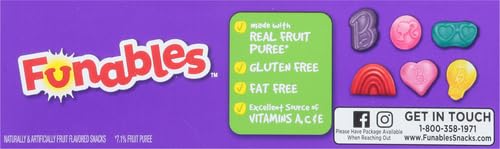 Funables Fruit Snacks, Barbie Shaped Fruit Flavored Snacks, 0.8 ounce Pouches (Pack of 30)