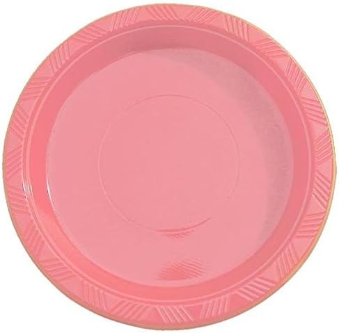 Exquisite Party Solids Pink Plastic Plates For Party Supplies 7" Pink Disposable Plates Heavy Duty 50 Pcs Plastic Dinnerware Sets Heavy Duty 350 GSM Disposable Dinnerware Set