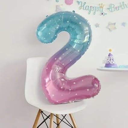 2 Numbers Balloon 40 Inch Pink Purple Blue Two Balloon Number Birthday Decor, 2nd 12 21st Party Celebration Decorations Graduations Wedding Baby Shower