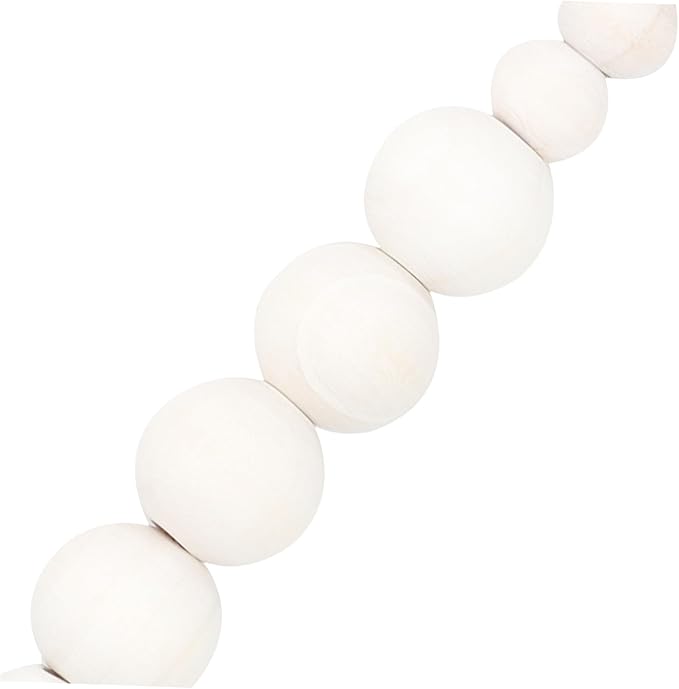 Hanging Photo Display Wooden Beads and Eucalyptus Leaves Stylish Wall Decor for Bedroom and Living Room Easy to Install Picture Holder Garland for Home Decoration