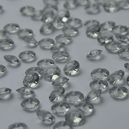 ZKC 8mm 2000PCS Crystal Acrylic Diamond Vase Fillers Beads for Wedding Centerpiece Table Scatter Shower Party Vase Beads Decorations(Grey)