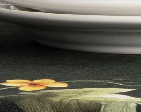 Maison d' Hermine Table Cloth Square Table 100% Cotton 54 x 54 Inches Fall Tablecloth Reusable Everyday Use for Thanksgiving Christmas Decorations Dining Farmhouse Party (Pumpkin Garden - Dark Green)