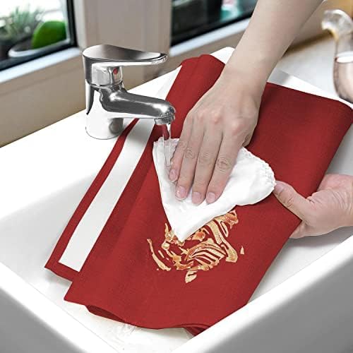 Wipeable Table Runner, Thick Farmhouse Dresser Runner, Rustic for Kitchen, Bedroom, Living Room, Indoor and Outdoor (72'', Red)