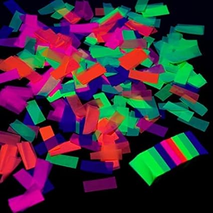 Ultimate Confetti - Multicolor Blacklight (UV Reactive) Tissue Streamers Biodegradable - 20 Rolls (1"x30')