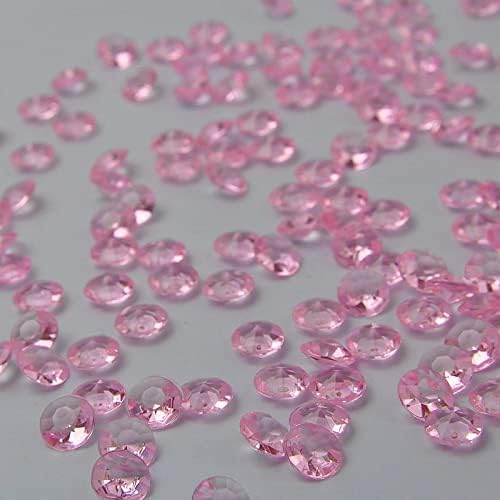 ZKC 8mm 2000PCS Crystal Acrylic Diamond Vase Fillers Beads for Wedding Centerpiece Table Scatter Shower Party Vase Beads Decorations(Pink)