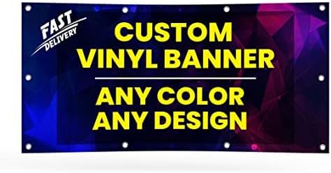Personalized Custom Vinyl Banner Printing Indoor or Outdoor use Printed Business Event Birthday Party Large Custom Vinyl banner for Party Decoration Factory of Stickers (5'x10')