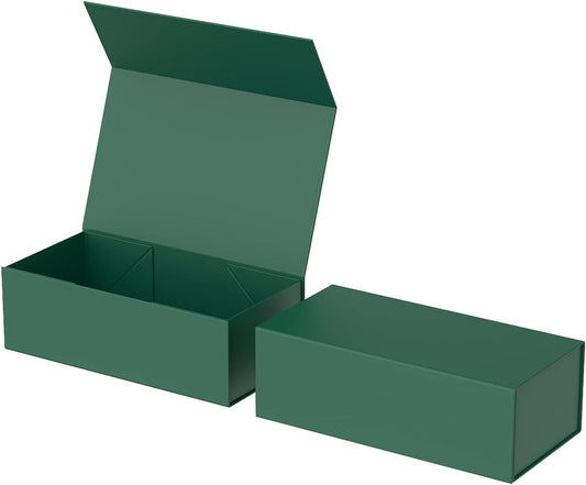 Gift Box 12" x 6" x 4",Large Gift Box with Lid, Forest Green Boxes for Presents,Birthday,Valentine's Day,Mother's Day,Christmas,Anniversary,Luxury for Gift Packaging