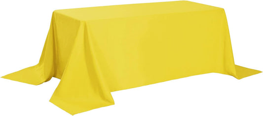 Rectangle Tablecloth 90x156 inch Washable Polyester Fabric Table Cloth for Wedding Party Dining Banquet Decoration(90x156, Yellow)