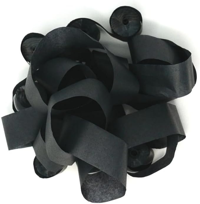Ultimate Confetti - Black Tissue Paper Streamers - 20 Rolls (1" x 30')