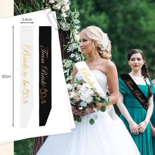 Bride Sash White Team Bride Sash Black 7PCS Bridesmaid Sashes Bride to Be Gifts Bachelorette Sashes for Bridal Party Wedding Decorations for Home Party Bride to Be Decorations Bridal Party Sashes