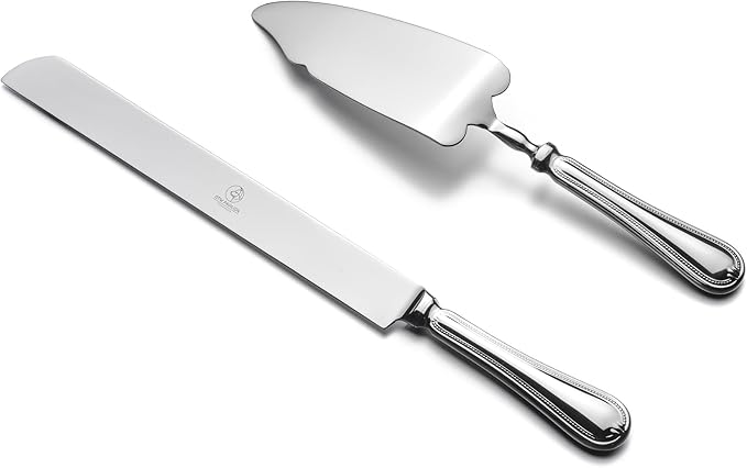 OTW PAVILION 2 Piece Wedding Cake Server Set,18/10 Stainless Steel Dessert Set Pie Server Cake Cutter Knife for Birthday,Anniversary,Holiday,Baby Shower,Party