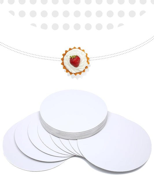 qiqee 13 Inch White Cake Boards Round 40-Packs Circles Rounds Base Food-Grade Cardboard Cake Plate(Thinner But Stronger)