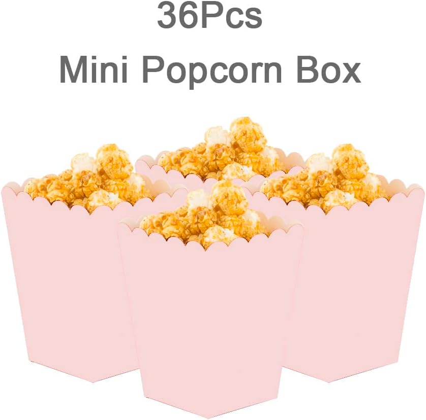GAKA Baby Pink Popcorn Box Set Of 36 Mini Paper Popcorn Box Cardboard Container,For Party Supplies