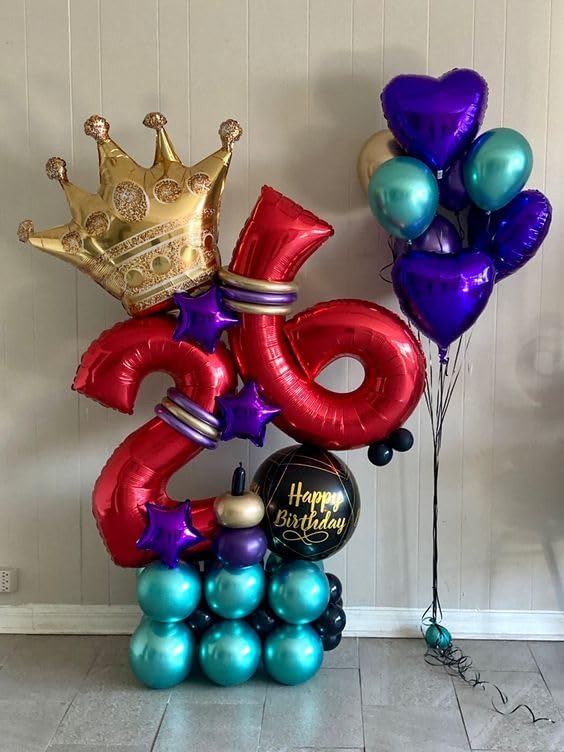 Red Number 6 Balloon 40 Inch, 6th Birthday Party Decorations for Children, Giant 6 Foil Balloon for Party Supplies