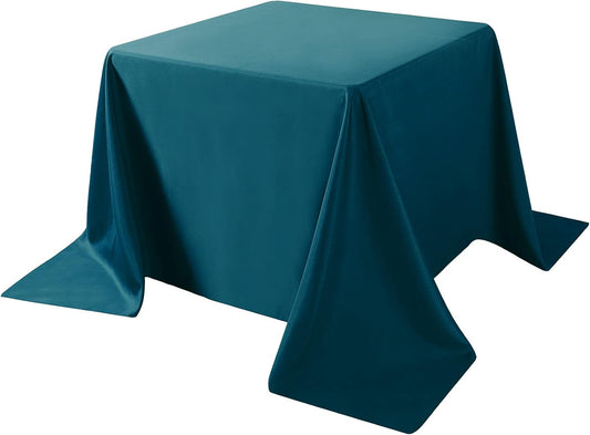 Cupuamon Square Tablecloth 90x90 inch Washable Polyester Fabric Table Cloth for Wedding Party Dining Banquet Decoration(90x90,Peacock Blue)