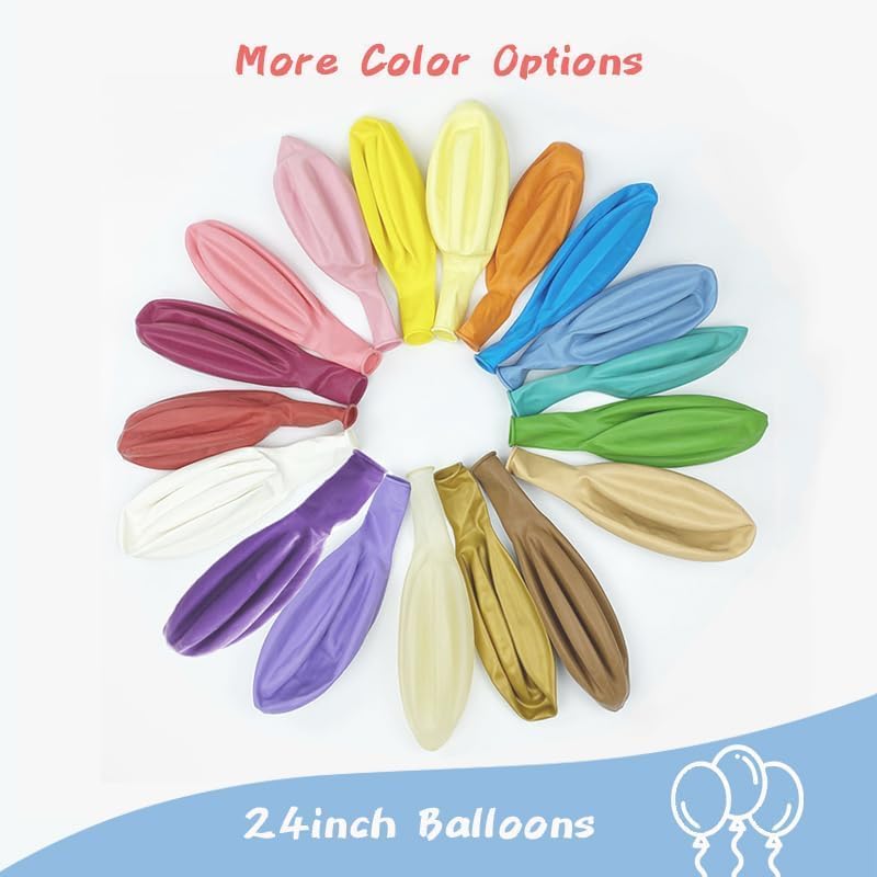 AZOWA 24 Inch Purple Balloon 10 Large Latex Balloons for Party Wedding Birthday Baby Shower Decoration (Purple, 10 Pcs)