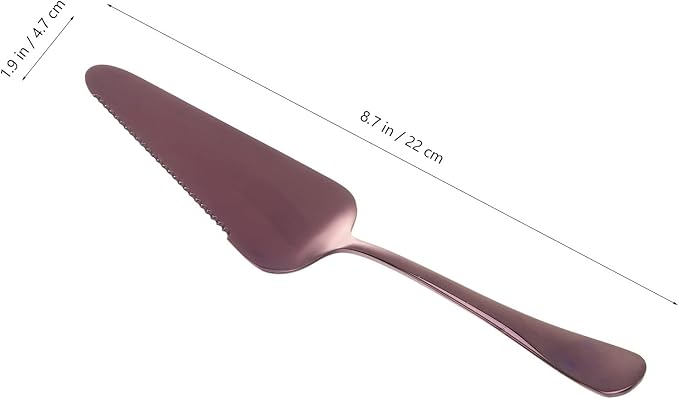 Generic Serrated Edge Stainless Steel Cake Server, Mirror Finish Baking Shovel, Ergonomic Cake Cutter Spatula, Dessert Pastry Slicer, Easy Wash Pie Shovel (Purple)