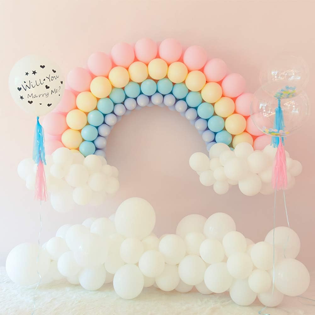 BEISHIDA 200Pcs Pastel White Balloons 5 Inch Mini Thicken Light Macaron White Latex Balloon for Birthday Wedding Reception Bridal Shower Party Decorations Supplies