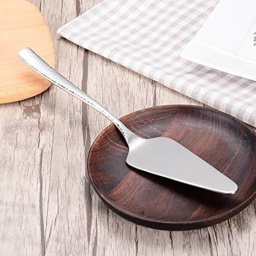 KSENDALO Luxurious SUS304 Stainless Steel Pie Server with Hammered Handle, Silver Spatula for Serving, Cutting, and Serving Cakes, Pies, Pizzas & Desserts - Perfect for Weddings, Birthdays &Parties