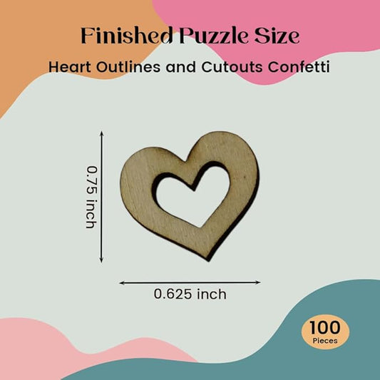 Confetti - Engraved Wood - Rustic Wooden Wedding Decor Party Table Scatter Decorations (Heart Outline)