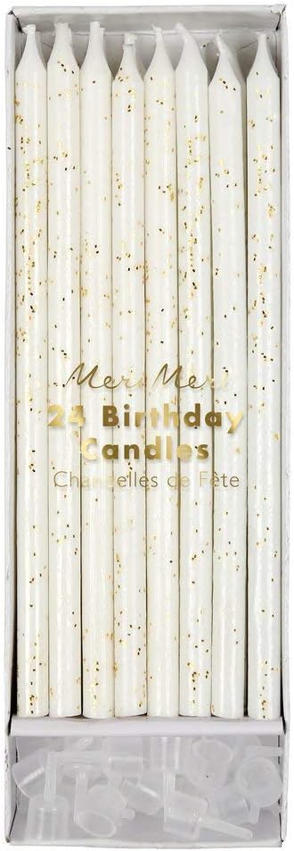 Meri Meri Glitter Birthday Candles (Pack of 24), 5.75" Tall, Unscented Meri Meri Candles