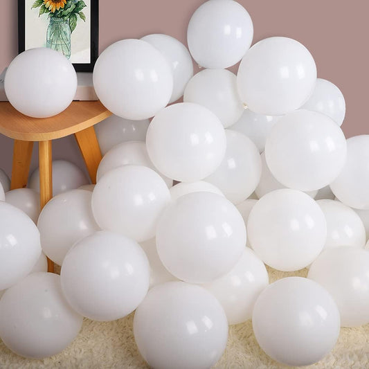 BEISHIDA 50pcs White Party Balloons - 5 Inch Matte Latex Round Balloons for Party, Birthday, Wedding, Graduation, Anniversary, Baby Shower