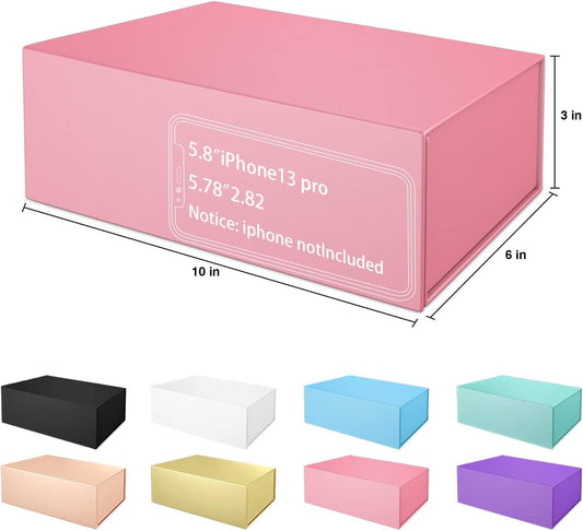 Gift Boxe 10" x 6" x 3" with Magnetic Closure Lid Gift Boxes for Presents,Bridesmaid Gifts Box,Cute Box,Birthday Gift box,Luxury for Gift Packaging, Magnetic Gift Box for Wrapping Gifts (Pink/5PCS)