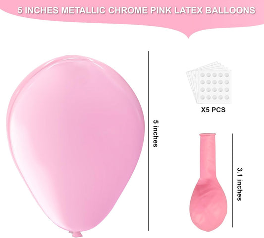 Pink Latex Balloons, 150pcs 5 inches Round Helium Light Pink Balloons for Birthday Baby Shower Wedding Valentine's Day Gender Reveal Birthday Party Decorations