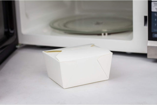 Karat FP-FTG30W 30 fl.oz. 4.3" x 3.5" x 2.4" Fold-to-Go Box #1,White (Pack of 450)