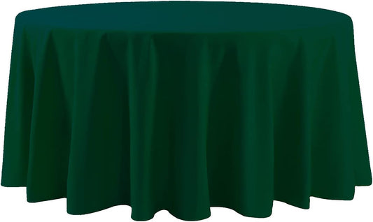 120 inch Round Tablecloth Washable Polyester Table Cloth Decorative Table Cover for Wedding Party Dining Banquet(120 inch, Hunter)