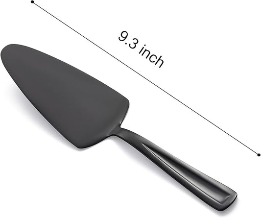 Black Pie Cake Server Set, GoGeiLi 9.3-inch Stainless Steel Dessert Server Spatula for Pizza, Pastry, Cheese, Set of 3, Dishwasher Safe