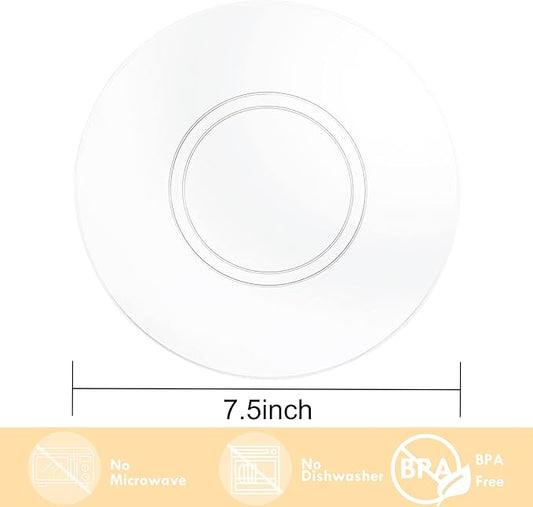 Hioasis 100pcs Clear Plastic Plates for Party - 7.5" Dinner Plates Disposable, Heavy -duty, Classy and Elegant for Wedding