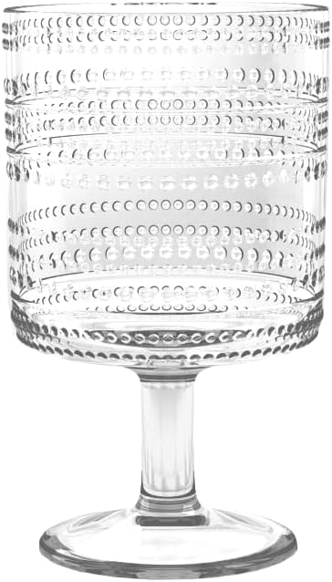 Beaded Stacking Goblet, Indoor/Outdoor, Clear, 14.8 oz., Set of 6