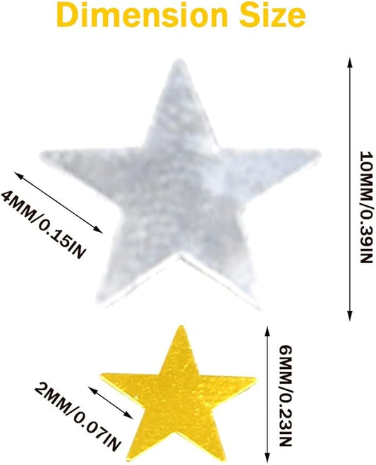 Ruidee 60g Star Confetti Metallic Foil Stars Table Confetti Metallic Foil Stars Sequin for Halloween Birthday Wedding Festival Party DIY(Gold/Silver)