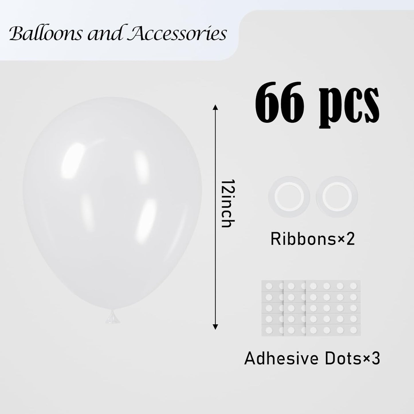 Clear Balloons, 66pack 12inch Transparent Latex Party Balloons for Birthday, Wedding, Graduation, Bridal Shower, Baby Shower, Gender Reveal, Anniversary, Engagement Party Decorations