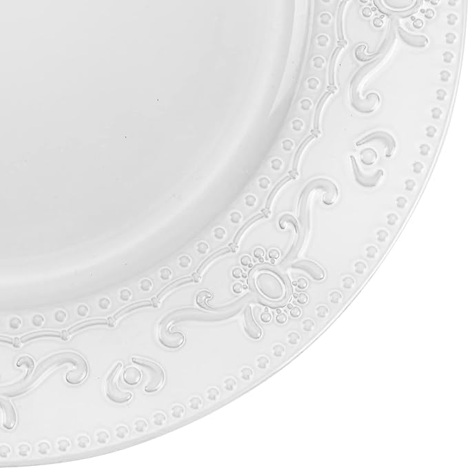 13-Inch Charger Plates, 6Pcs Dinner Plate Chargers Round Server Ware, White