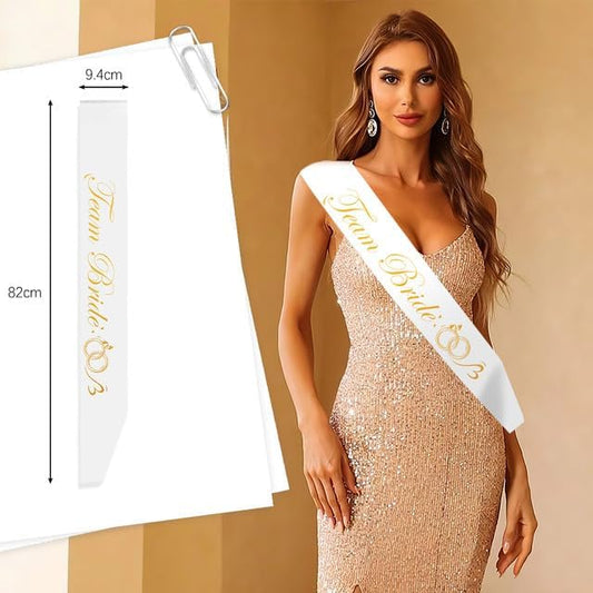 Maid of Honor Sash White - Bride Bachelorette Party Sashes Gifts - Bachelor Party Decorations - Bridal Shower Decorations