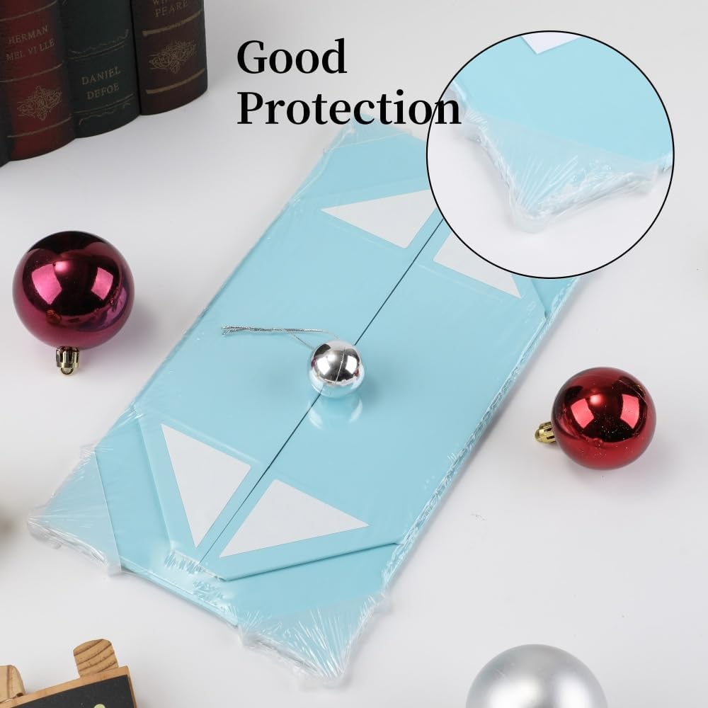 1 Pcs Small Blue Gift Box 8x8x4 Inch Magnetic Gift Box Small Magnetic Box with Crinkle Paper Blue Small Gift Box with Shredded Paper Luxury Gift Boxes with Lids for Presents