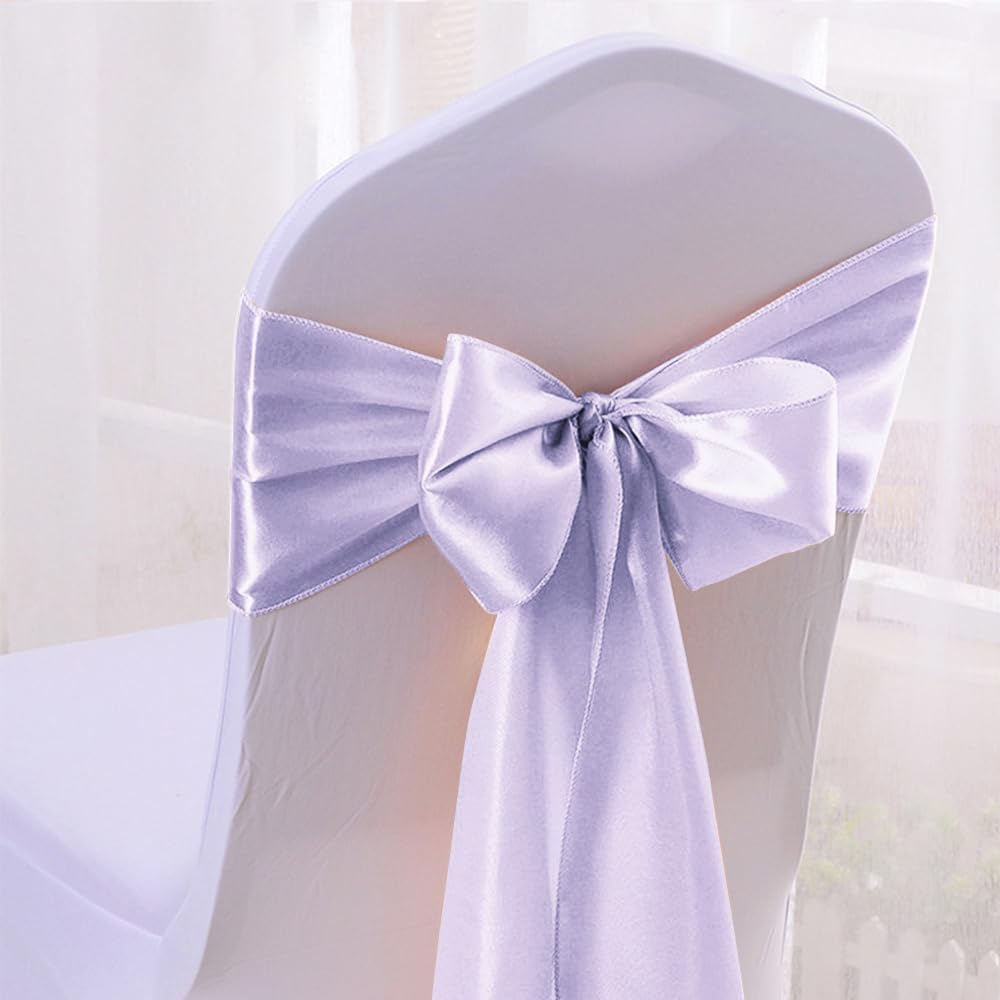 12 Pack Satin Table Runner 12 x 108 Inch Long Satin Table Runners for Wedding Banquet Graduations Birthday Party Decoration (Light Purple)