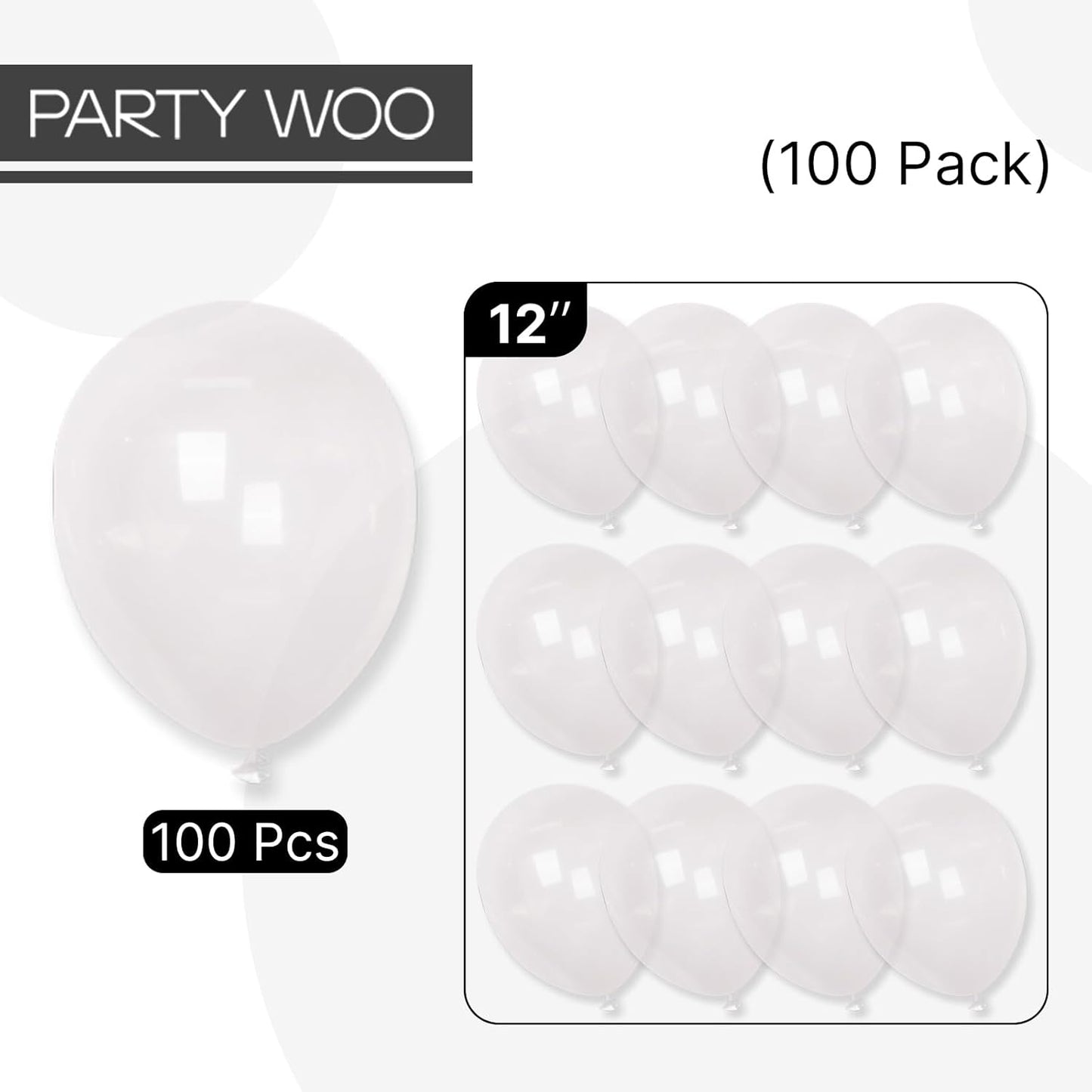 PartyWoo Balloons 100 pcs 12 Inch Transparent Bubble Balloons Bubbles for Party Decoration Graduation Bridal Birthday Baby Shower Wedding Party Decorations Clear-Y2