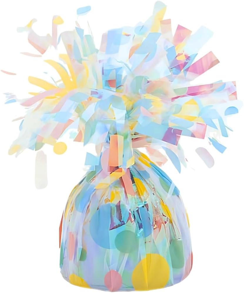 Elegant Polka Dot Foil Balloon Weight (4.5" x 2.25") 1 Count, Adorable Decor Essential For Themed Parties & Events