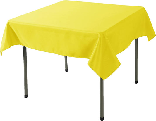 Cupuamon Square Tablecloth 70x70 inch Washable Polyester Fabric Table Cloth for Wedding Party Dining Banquet Decoration(70x70,Yellow)